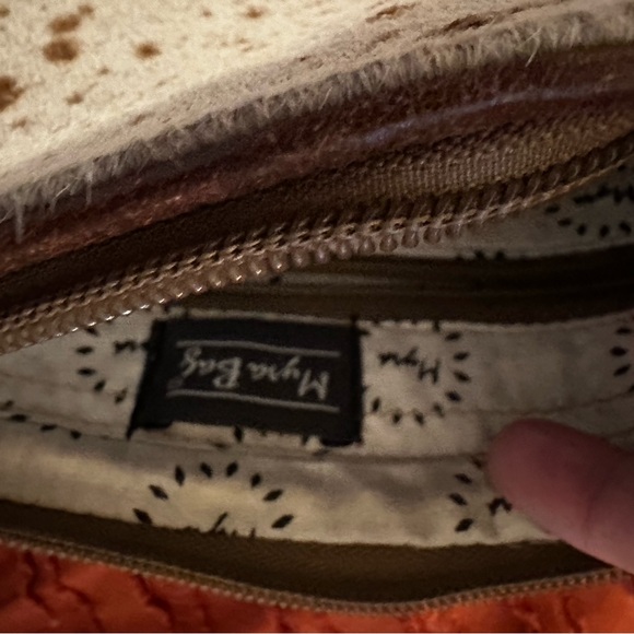 Myra Bag White & Brown Spotted Cowhide Zip Clutch - Picture 5 of 6